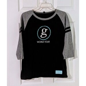 Garth Brooks World Tour Concert Tee Black Baseball‎ T-Shirt Top Number 7 Large